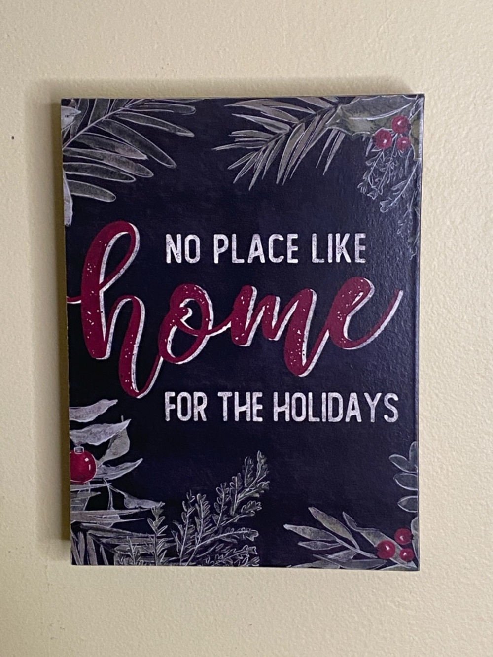 2/$10 - NWT "No Place Like Home For The Holidays" Holiday Wood Box Sign